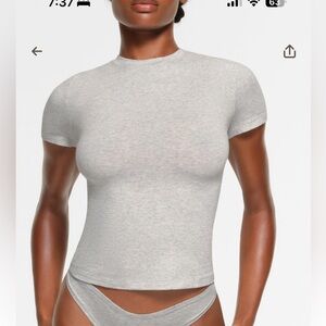 skims Heathered grey cotton jersey short sleeve t shirt size XL